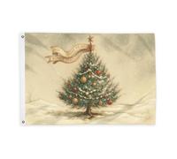 Bandiere per albero di Natale per esterni, ornamenti natalizi vintage a forma di stella, verdi bandiere decorative per esterni, con occhiello, decorazione per giardino, ingresso, casa, patio