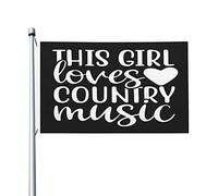 Bandiere per amanti della musica Questa ragazza ama la musica country, bandiera estetica, decorazione da parete per la casa, il giardino, il patio, 9,1 x 1,5 m, questa ragazza ama la musica country, a