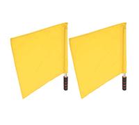 Bandiere per Arbitri, 2 Pezzi Bandiere per Arbitri Sportivi con Manico in Schiuma con Asta in Metallo, Bandiera per Segnali Manuali Bandiera per Allenamento Sportivo su Pista(Giallo)