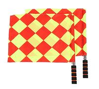 Bandiere per arbitro di calcio da 2 pezzi con custodia, set bandiere guardalinee calcio, pallavolo, rugby, asta in metallo 18 pollici comoda impugnatura spugna partite sport