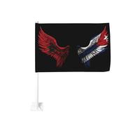 Bandiere per auto con bandiera marocchina e cubana Wings Morocco e Cuba, bandiera con clip per finestra da 18x12 pollici, protezione UV in poliestere, colori vivaci, bandiera bifacciale per auto (ast