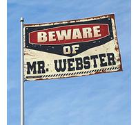 Bandiere per auto per camera Beware Of Mr. Webster bandiera cose per camera dei ragazzi decorazione casa lago (120 x 180 cm)