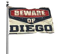 Bandiere per auto per la stanza Beware Of Diego bandiera decorazioni cortile stanza roba (60 x 90 cm)