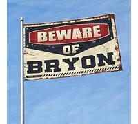 Bandiere per auto per stanza Beware Of Bryon Bandiera cose per camera dei ragazzi decorazione casa lago (30 x 45 cm)