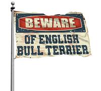 Bandiere per auto per stanza Beware Of English Bull Terrier bandiera decorazione cortile stanza roba (152 x 244 cm)