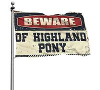Bandiere per auto per stanza Beware Of Highland Pony Bandiera cose per camera dei ragazzi decorazione casa lago (152 x 244 cm)