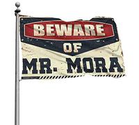 Bandiere per auto per stanza Beware Of Mr. Mora, bandiere alla moda, decorazione per camera di ragazzi e ragazzi (152 x 244 cm)