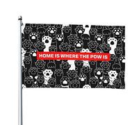 Bandiere per auto per stanza, casa è dove la zampa è bandiera, decorazioni per cortile, stanza (60 x 90 cm)