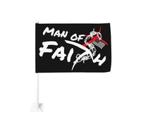 Bandiere per auto raffiguranti Gesù Cristo, bandiera con clip per finestra da 18x12 pollici, protezione UV in poliestere, colori vivaci, bandiera bifacciale per auto (asta della bandiera esclusa)