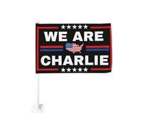 Bandiere per auto "We Are Charlie Kirk", bandiera bifacciale da giardino, classiche bandiere stagionali, bandiera da esterno, decorazione per la casa, per balcone, 12x18 pollici