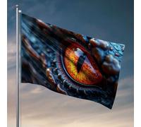 Bandiere per camera adolescenti ragazzi un primo piano di un occhio di drago rosso fuoco. Bandiera uomo grotta bar cortile decorazione (120 x 180 cm)