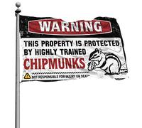 Bandiere per camera da letto che avvertono che questa proprietà è protetta da scoiattoli altamente addestrati, decorazione per la casa da uomo, divertente bandiera per dormitorio (60 x 90 cm)