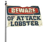 Bandiere per camera da letto, con scritta "Beware Of Attack", a forma di aragosta, alla moda, decorazione per camera da letto degli uomini, 120 x 180 cm
