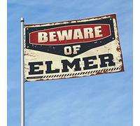 Bandiere per camera da letto, con scritta "Beware Of Elmer, bandiera uomini", decorazione retrò per la stanza (120 x 180 cm)