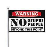 Bandiere per camera da letto, con scritta "Warning No Stupid People Beyond This Point", per camera da letto, per uomini, 120 x 180 cm
