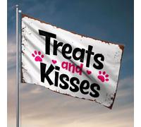 Bandiere per camera da letto, dolcetti e baci, decorazione autunnale per esterni, decorazione per la stanza dei ragazzi (60 x 90 cm)