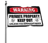 Bandiere per camera da letto, proprietà privata, Keep Out Unless You Brought Beer, divertente decorazione per cucina, bandiere divertenti (60 x 90 cm)