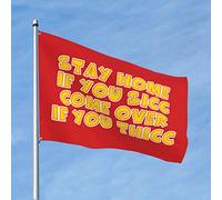 Bandiere per camera da letto Stay Home If You Sicc Come Over If You Thicc Bandiera Uomini Cave Decor Retro (60 x 90 cm)