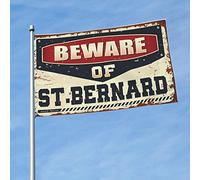 Bandiere per camera delle ragazze Beware Of St.Bernard bandiera divertente decorazione per la casa bandiere per la tua stanza (152 x 244 cm)