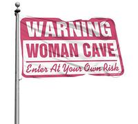 Bandiere per camera delle ragazze di avvertimento donna grotta entrare a proprio rischio bandiera divertente decorazione per la casa bandiere per la tua stanza (152 x 244 cm)