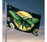 Bandiere per camera delle ragazze Una farfalla verde con macchie arancioni sulle ali bandiera uomo Cabe Decor accessori per camera da letto (152 x 244 cm)