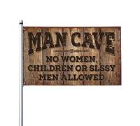 Bandiere per camera delle ragazze uomo grotta regole bandiera divertente decorazione per la casa bandiere per la tua stanza (152 x 244 cm)