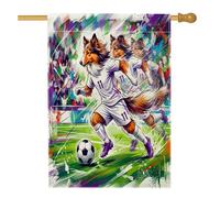Bandiere per cani da pastore delle Shetland 2026, 71 x 101 cm, double face, per esterni, per partite di cuccioli, bandiera verticale standard per la casa, bandiera sportiva per cortile sul retro