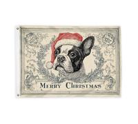 Bandiere per cani per esterni, ghirlanda natalizia natalizia con cappello di Babbo Natale, rosso, decorazione per esterni, con occhiello, per giardino, ingresso, casa, patio, campeggio, 6 x 0,9 m