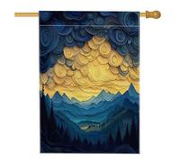 Bandiere per casa con albero di montagna, 71 x 101 cm, double face, per esterni, carta per quilling, paesaggio naturale, bandiere verticali standard per la casa, paesaggio fresco per cortile anteriore