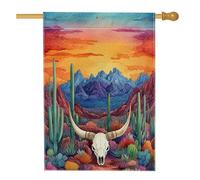 Bandiere per casa con cactus tropicali occidentali, 71 x 101 cm, double face, per esterni, paesaggio succulento del deserto, tela verticale, bandiera per la casa, bandiera panoramica sud-ovest per