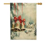 Bandiere per casa con campane di buon Natale, 71 x 101 cm, double face, per esterni, in tela verticale, per casa, vacanze, Capodanno, cortile, cortile