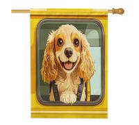 Bandiere per casa con cane Cocker Spaniel, 71 x 101 cm, double face, per esterni, divertente per il ritorno a scuola, per il ritorno a scuola, bandiere verticali standard per la casa, decorazione per