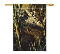 Bandiere per casa con coccodrillo palude, 71 x 101 cm, double-face, divertente, in tela di coccodrillo, bandiera per la casa, strana e divertente stampa per cortile