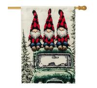 Bandiere per casa con gnomo di buon Natale, 71 x 101 cm, double face, per esterni, divertenti bandiere verticali standard per la casa, decorazione per la casa e il cortile