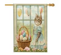 Bandiere per casa dei gatti britannici a pelo corto primaverile, 71 x 101 cm, double face per esterni, bandiera Victoria Country Kitten standard verticale per casa, casa colonica, cortile, cortile