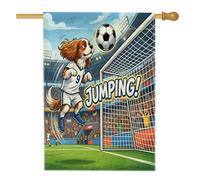 Bandiere per casa del cane Cavalier King Charles Spaniel del 2026, 71 x 101 cm, double-face, per esterni, con immagine di cucciolo di testa in lino, bandiera per casa, sport, cortile, cortile