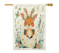 Bandiere per casa della fauna selvatica con antilope primaverile, 71 x 101 cm, double face, per esterni, divertente, animali selvatici, uova scanalate, tela verticale, bandiera per la casa, per le