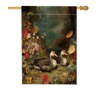 Bandiere per casa d'oca vintage autunnali, 71 x 101 cm, per esterni, campagna, fiume, pollame, sceniche, verticali, standard, per casa, cortile, cortile, decorazione per esterni