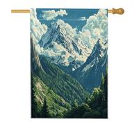 Bandiere per casa sull'albero di montagna primaverile, 71 x 101 cm, double face, per esterni, paesaggio naturale e forestale, bandiere verticali standard per la casa, decorazione per la casa e il