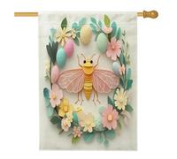 Bandiere per case in iuta con cicale primaverili pasquali, 28 x 40 cm, double face, per esterni, novità ghirlanda uova bandiere per la casa, bandiera per portico casa insetti
