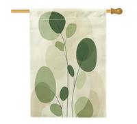 Bandiere per case sull'albero di pioppo in stile retrò, 71 x 101 cm, double face, per esterni, foglie di piante di metà secolo, bandiere verticali standard per la casa, decorazione botanica per