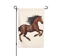 Bandiere per cavalli marroni per esterni, 30,5 x 45,7 cm, stampa su entrambi i lati, bandiera da giardino per esterni, bandiera con occhielli, bandiera per casa, cortile, per fattoria, prato, portico