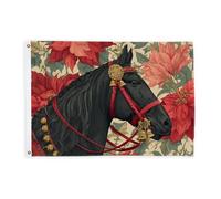 Bandiere per cavalli per esterni, eleganti bandiere natalizie rosse con stella di Natale con corda striscione resistente allo sbiadimento, decorazione per giardino, ingresso, casa, patio, campeggio