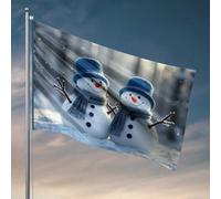 Bandiere per dormitorio con due pupazzi di neve felici nel paese delle meraviglie bandiera palestra uomo Cabe Decor (152 x 244 cm)