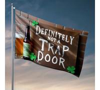 Bandiere per dormitorio con scritta "Definitely Not A Trap Door: A Beer Sign Flag Gym Flag Man Cabe Decor (152 x 244 cm)
