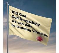 Bandiere per dormitorio per ragazze If O God Is Watching, We Can'T Be Taunting 'R Terteta bandiera RV dormitorio bandiere per ragazze (60 x 90 cm)