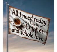 Bandiere per dormitorio per ragazzi amore e caffè: una coppia perfetta bandiera bandiera per dormitorio divertente divertente bandiere (30 x 45 cm)