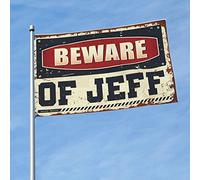 Bandiere per dormitorio per ragazzi Beware Of Jeff Flag Room Stuff Man Cave Rules (152 x 244 cm)