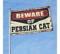 Bandiere per dormitorio per ragazzi Beware Of Persian Cat Flag Room Stuff Man Cave Rules (30 x 45 cm)