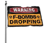 Bandiere per dormitorio per ragazzi che avvertono bombe F che cadono bandiera per stanza dei giochi decorazione bagno roba (120 x 180 cm)